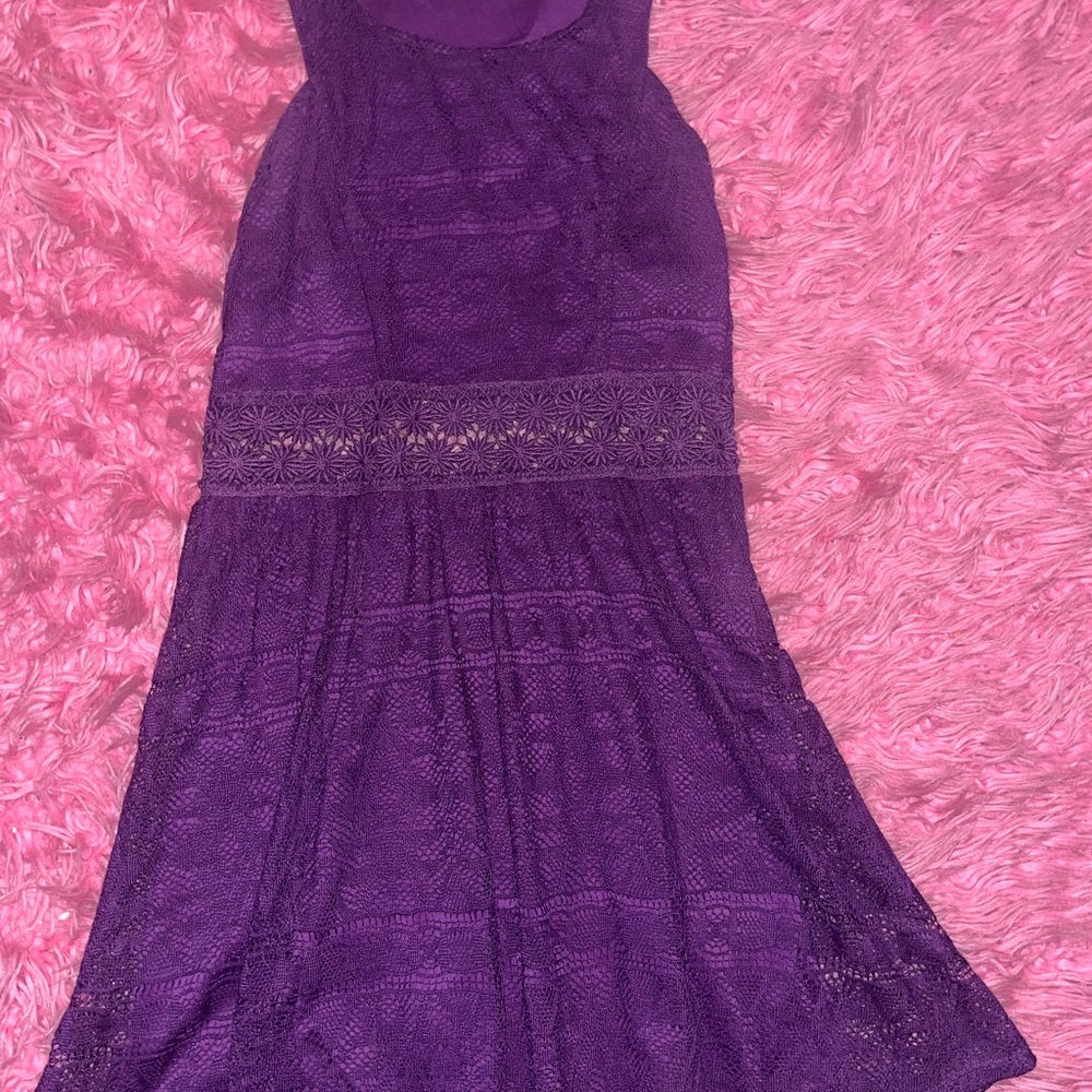 Elegant Purple Lace Dress